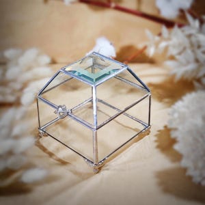 Ringbox, Ringbox aus Glas, Ringbox mit Wunschtext, Ringbox für Hochzeitsringe, Ringträger aus Glas, Ringbox für Trauringe mit Deckel
