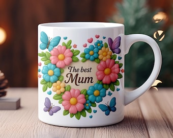 Envoltorio floral para taza - Regalo para el Día de la Madre (Descarga digital)