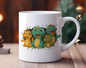Dinosaurio de dibujos animados PNG: Clipart de pared agrietada, diseño de camiseta infantil (descarga digital)