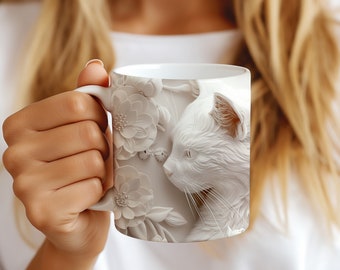 3D Katze Blumenbecher: Sublimation Verpackung (Digitaler Download)