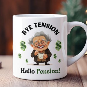 Emballage de tasse de cadeau de retraite, drôle de retraite 2025 sublimation PNG, conception de tasse de café de souvenir de retraite pour le cadeau de collègue