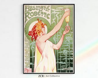 Absinth Robette Vintage Plakat, Livemont Werbung Kunst (Digitaler Download)