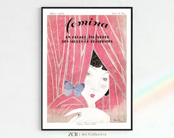 Femina Magazine Cover Art Print – 1928 Art Deco Fashion (Digital Download)