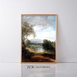 Landscape Vintage Painting | Vintage Wall Art | Old Pine | Rustic Wall Decor | Landscape Wall Art | DIGITAL DOWNLOAD | PRINTABLE Art |
