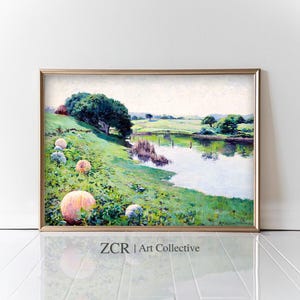 Pumpkin Field Vintage Style Painting Wall Art | Cottage Fall Decor | PRINTABLE Wall Decor | Autumn Landscape Oil Painting | ZCR |