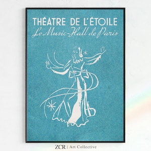 Vintage Theater Poster, Théâtre de l&#39;étoile | Printable Art Nouveau, 1940s aesthetic, Vintage Dance Print, Dance Art, vintage posters, Paris