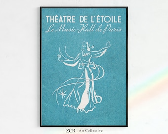Vintage Theater Poster, Théâtre de l&#39;étoile | Printable Art Nouveau, 1940s aesthetic, Vintage Dance Print, Dance Art, vintage posters, Paris