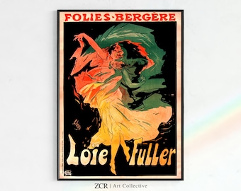 Loie Fuller Folies Bergere Poster, Art Nouveau Dance Print (Digital Download)