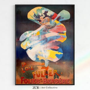 Vintage Loie Fuller Poster, Folies Bergere | Printable Art Nouveau, 1920s aesthetic, Vintage Dance Print, Dance Art, vintage posters, Paris