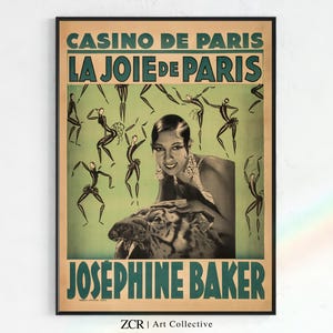 Josephine Baker 1930 Casino de Paris Fine Art Poster Print, Dancer Wall Art, Paris Wall Art, PRINTABLE Bar Wall Art, Vintage Art Deco Poster