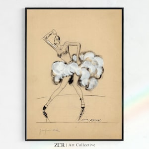 Josephine Baker 1944 Pierre Payen Fine Art Poster Print, Dancer Sketch Art, Paris Wall Art, PRINTABLE Theater Art, Cabaret Art Deco Wall Art