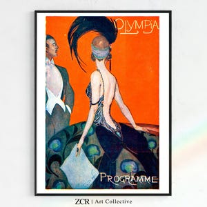 Vintage French Theater Poster, Olympia | Printable Art Nouveau, 1920s aesthetic, Retro Dance Print, Dance Art, vintage posters, Paris
