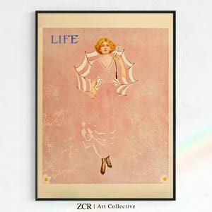 Life Magazine Cover Print, March 1910, Vintage Magazine Cover Poster, Retro Print, Magazine Cover Print, Coles Phillips Fadeaway Girls ZCR