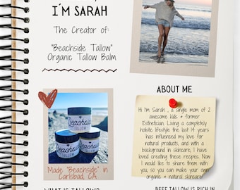 DIY Organic Tallow Balm Recipe Book, 26 Recipes (Digital Download)