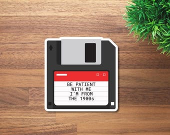 Floppy Disk Sticker | Funny 90s Kid, Retro Tech Humor