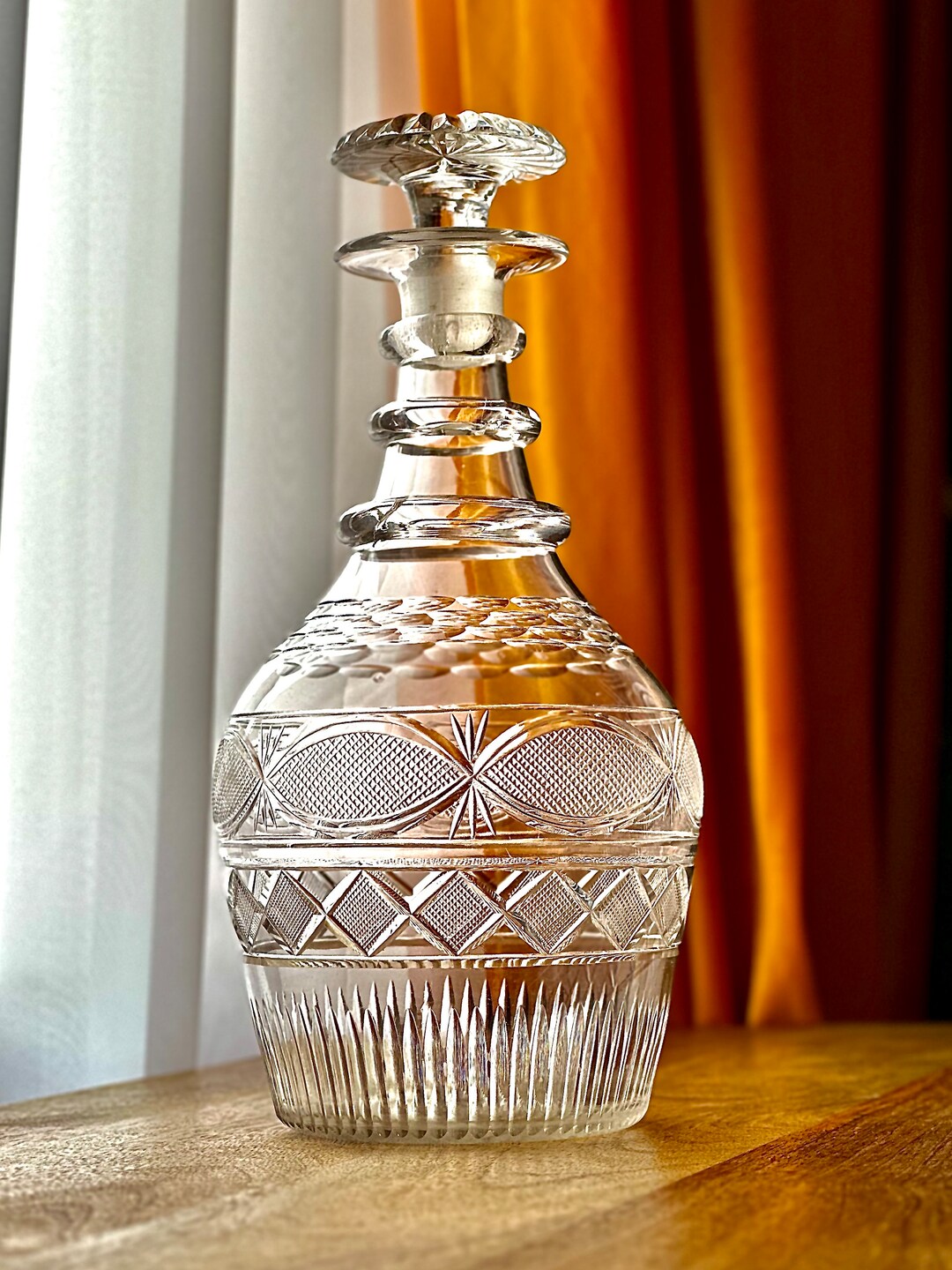 George III Anglo-irish Crystal Cut Decanter C.1825-1840 Mushroom ...