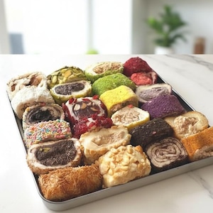 Türkische Freude mit Pistazien und Früchten - Handgemachter mit Sahne gefüllter Lokum, natürliche Rübenzuckersüßigkeit, authentisches Geschenk, handgemacht