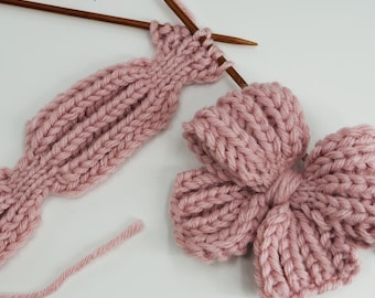 Patrón de lazo de punto / Pajarita de punto fácil para accesorios de cabello, llaveros y regalos hechos a mano
