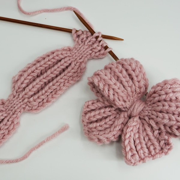 Knitted Bow Pattern | Easy Knit Bow Tie for Hair Accessories, Keychains, and Handmade Gifts