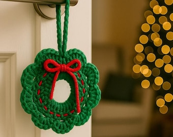 MOTIF AU CROCHET Mini couronne de Noël | Bricolage pour les fêtes