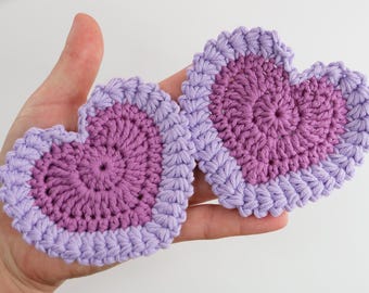 Muster Herz gehäkelt | Valentinstag Untersetzer | Häkelanleitungen | Einfaches Häkelmuster für Herzuntersetzer | Valentinstag | PDF in Englisch