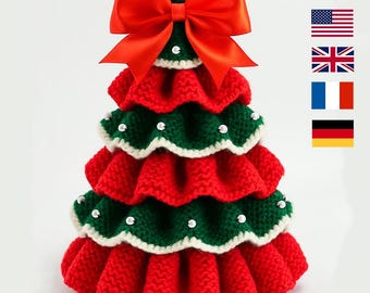 Ruffled Christmas Tree KNITTING PATTERN | Knitted Christmas Tree |  Layered Holiday Decoration | home decor | PDF