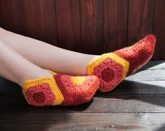 Crochet Hexagon Slipper Pattern: Woman's Sizes (PDF Pattern)