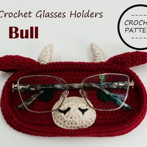 Bull - Crochet Glasses Holders CROCHET PATTERN | Cute Animal Crochet Eyeglass Holders. Sunglasses Holder