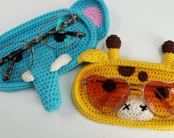 6in1 – Glasses Holder CROCHET PATTERN: Panda, Dog, Bull, Elephant