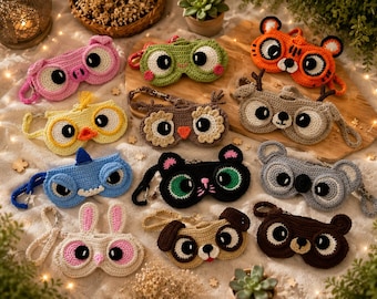 12in1 Crochet Glasses Case Pattern PDF (SET 2), Cute Eyeglasses Holder, Animal Sunglasses Case, Amigurumi Crochet Pattern, DIY Gift Idea