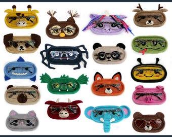 Crochet Animal Glasses Holder PATTERN | Eyeglass & Sunglasses (PDF Download)