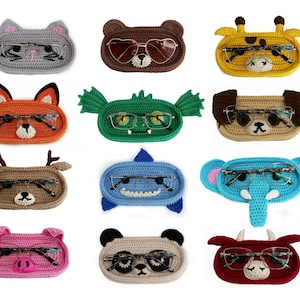 12in1 - Glasses Holders CROCHET PATTERN | Cute Animal Crochet Eyeglass Holders. Sunglasses Holder