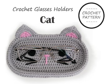 Katze - Gehäkelter Brillenhalter mit Häkelmuster | Niedliche Tier gehäkelte Brillenhalter. Brillenhalter