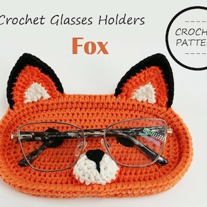 Zorro - Porta gafas de crochet PATRÓN DE GANCHILLO / Lindos porta gafas de crochet con forma de animal. Porta gafas de sol.