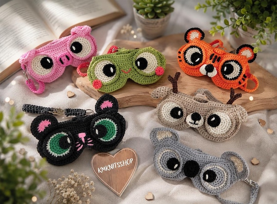 6in1 Crochet Glasses Case Pattern PDF, Cute Eyeglasses Holder, Animal Sunglasses Case, Amigurumi Crochet Pattern, DIY Gift Idea