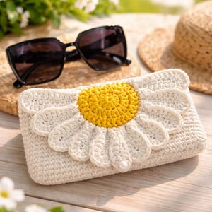 PATRÓN DE GANCHILLO Estuche para gafas de sol Daisy / Porta gafas de sol / Bolsa para gafas de sol