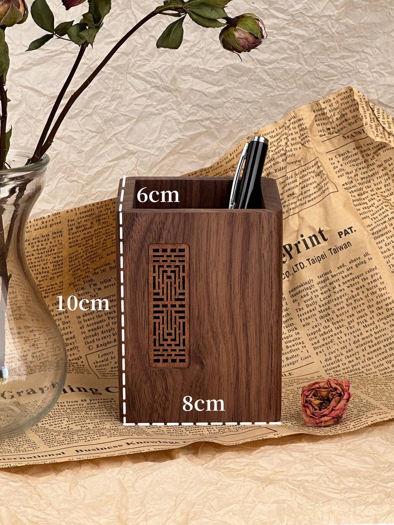 Custom Wooden Pen Holder Personalized Desk Organizer for Mother's Day Gift Gift for Her, Coworker, Teacher Graduation & Anniversary zdjęcie 3