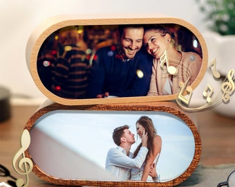 Custom Personalized Log fillet Music Box Printing Photo Wooden DIY Music Box Graduation Gift box Music Box Lettering Creative Gift for girl