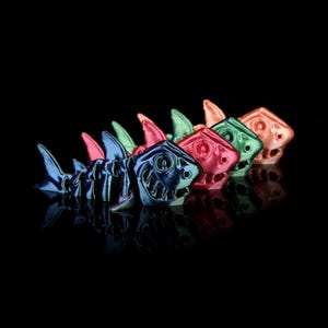 3D Printed Skeleton Shark Keychain STL , 3D Model Download, Print in Place Shark Print ,3D Printed Files STL, 3D Printable Art,