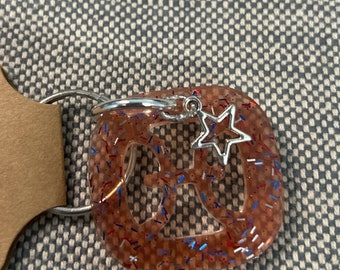 Pisces Zodiac keychain sparkling red