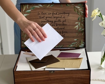 Wedding card box - Personalized memory keepsake wooden love box with lock - Wedding gift for couple, bride, groom, her, him, wife, husband