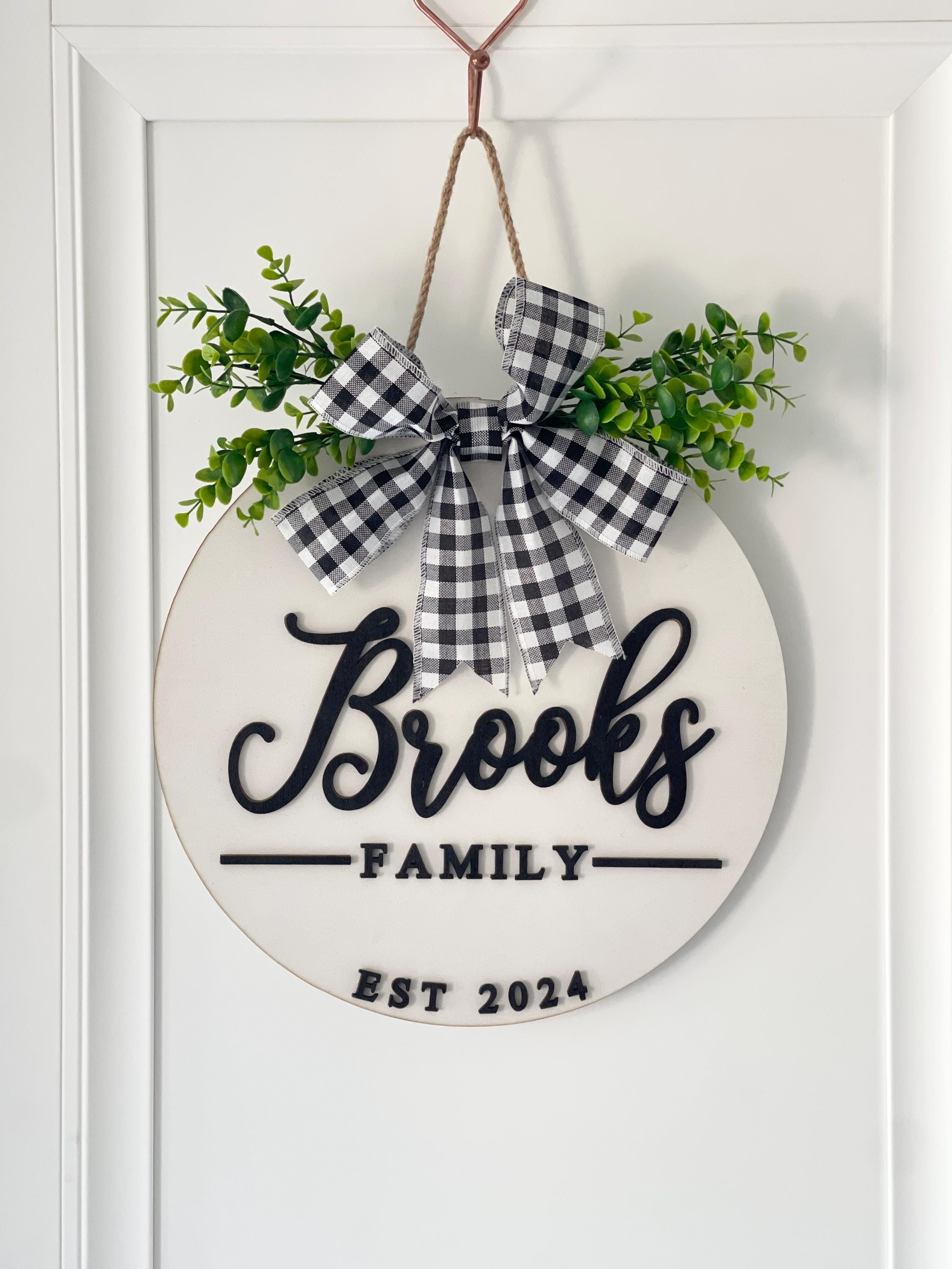 Personalized Custom Front Door Family Last Name Wooden Welcome Sign ...