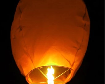 12x ORANGE Wishing Lights Floating Paper Lanterns * Free Shipping *