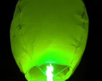 12x GREEN Wishing Light Floating Paper Lanterns * Free Shipping *