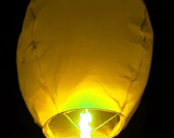 12x YELLOW Wishing Light Floating Paper Lanterns * Free Shipping *