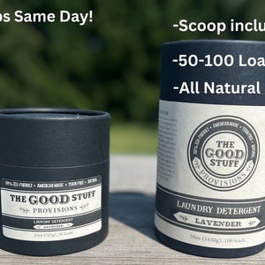 Homemade Natural Laundry Detergent, Organic, Eco-Friendly, Hypoallergenic, Vegan Natural Laundry Soap, 50-100 loads, HE Safe