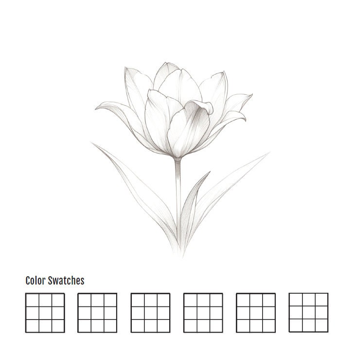 Tulips for Coloring - Etsy
