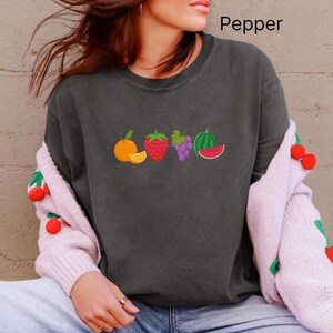 Watermelon grape strawberry orange Comfort Colors Shirt, Garden fruit , cute orange watermelon fruit tshirt, aesthetic tropical fruits tee