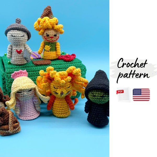 Play theatre  Wizard of Oz crochet pattern. Amigurumi doll pattern