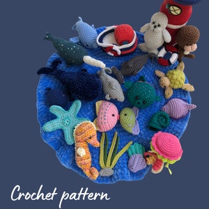 Crochet pattern Sea animals set. Amigurumi toys pattern